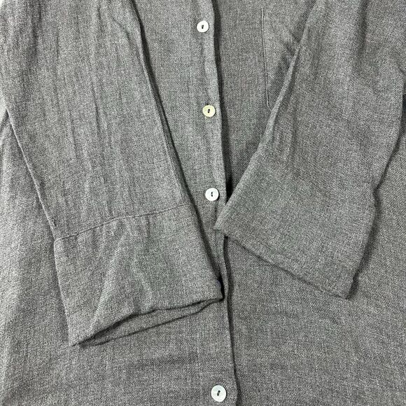 Zara Women's Gray Soft Button Down Collared Shirt Dress Midi 3/4 Sleeve Small - Picture 13 of 16